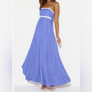 Elegant Blue and White Women's Dress